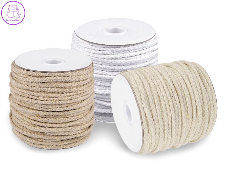 Oděvní šňůra / bavlněná příze / knot Ø5 mm splétaná Oděvní šňůra / bavlněná příze / knot Ø5 mm splétaná