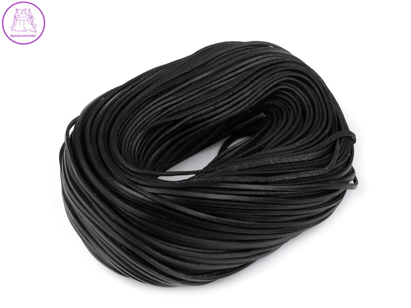 Kožený řemínek plochý šíře 3 mm metráž
