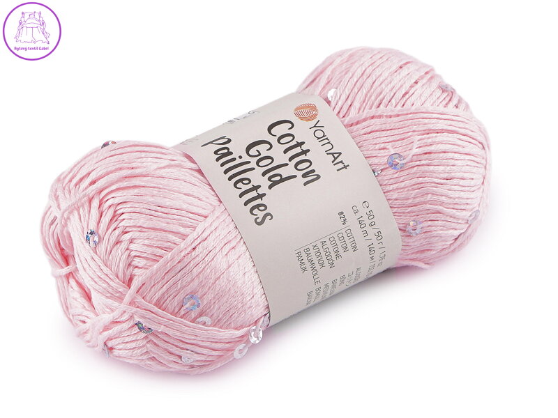 Pletací příze Cotton Gold Paillettes s flitry 50 g