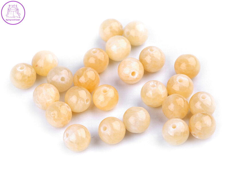 Minerální korálky Jadeit žlutý Ø8 mm Minerální korálky Jadeit žlutý Ø8 mm