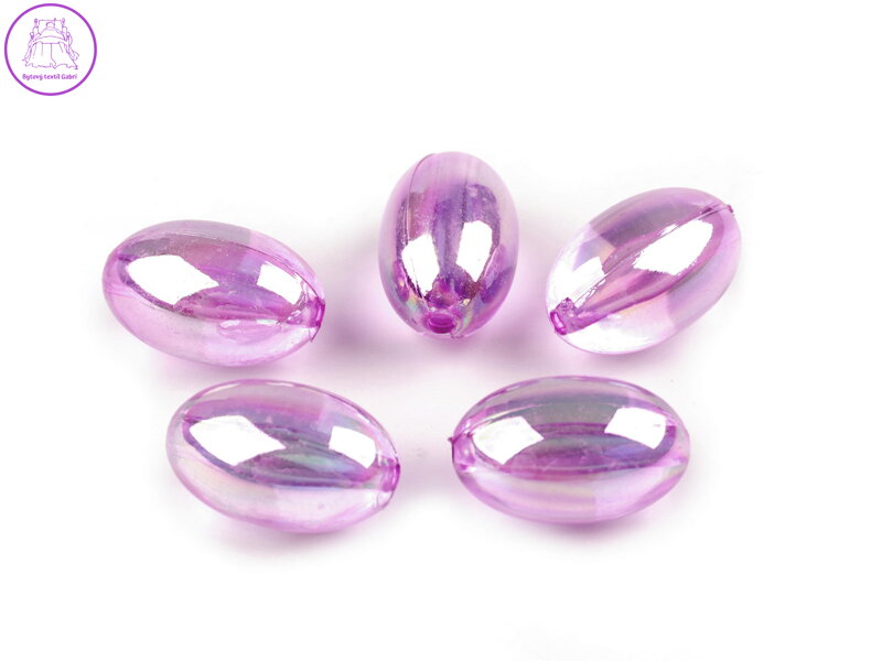 Plastové korálky olivy 13x20 mm