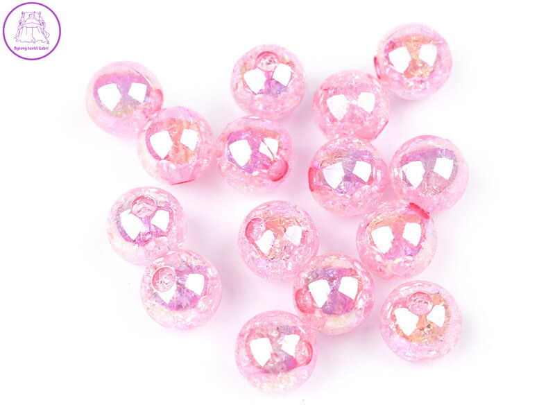 Plastové korálky s AB efektem Ø13 mm