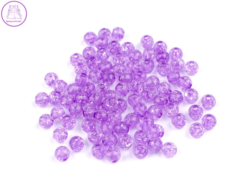 Plastové korálky kraklované Ø6 mm Plastové korálky kraklované Ø6 mm