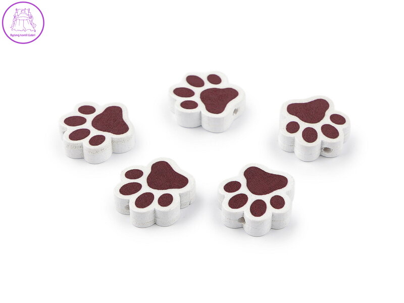 Dřevěné korálky tlapky 20x20 mm Dřevěné korálky tlapky 20x20 mm