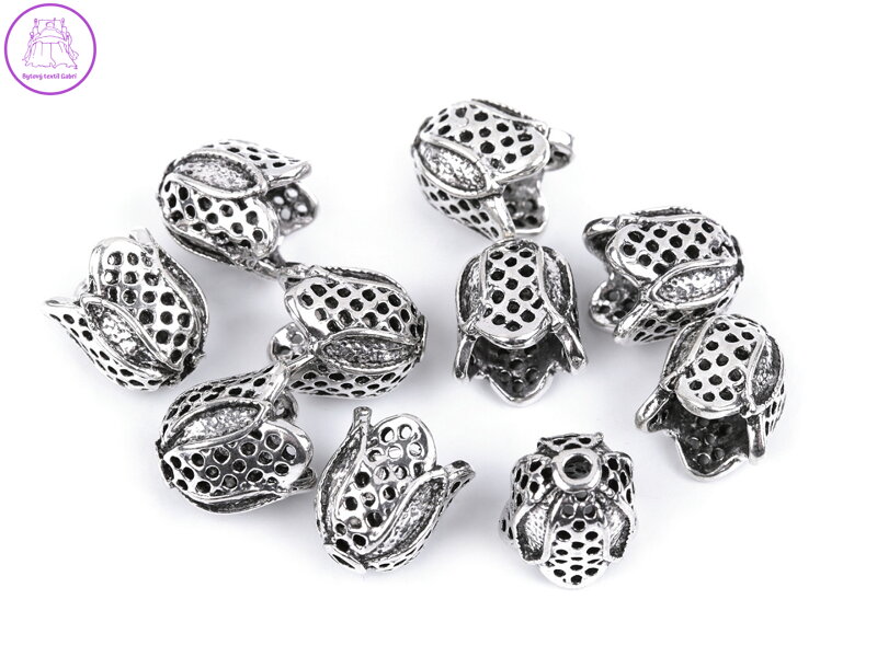Koncovky na šňůrky / dekorační kaplíky 12x12 mm Koncovky na šňůrky / dekorační kaplíky 12x12 mm