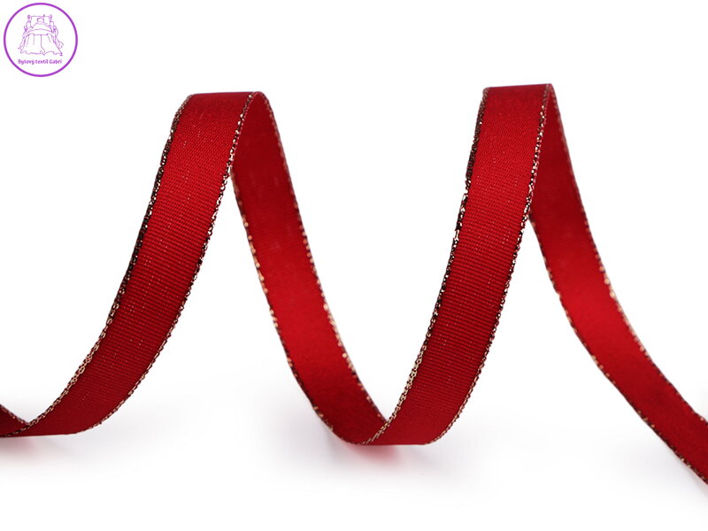 Stuha taftová šíře 9 mm s lurexem