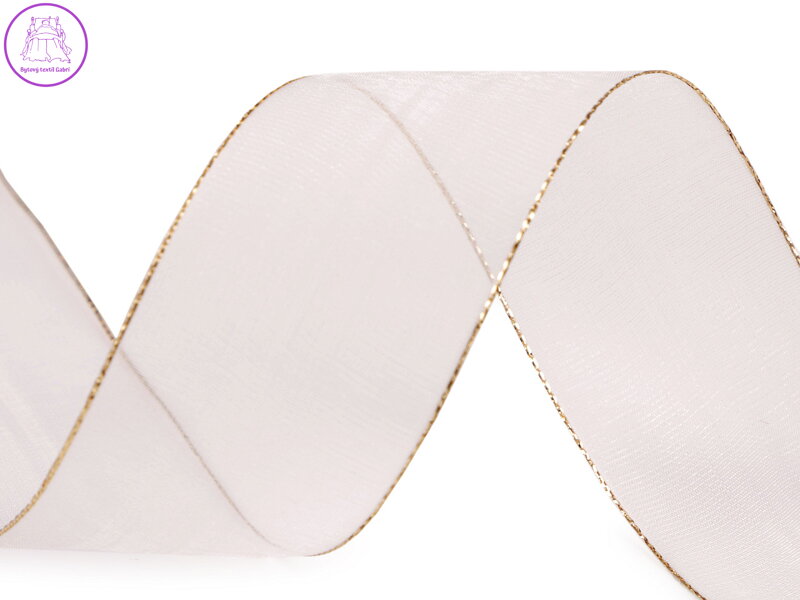 Monofilová stuha s lurexem šíře 40 mm