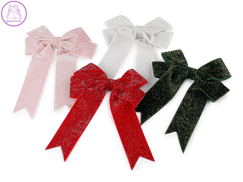 Vánoční mašle sametová dvojitá 13x18 cm