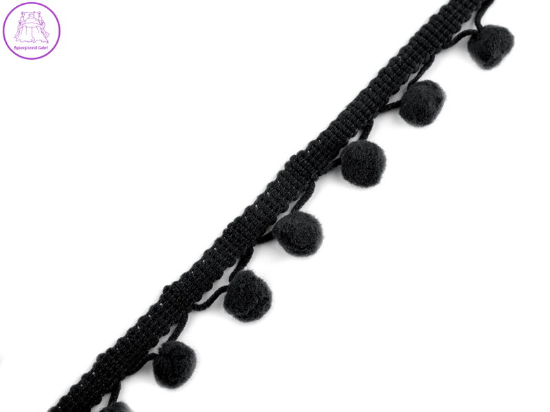 Prýmek šíře 20 mm s bambulkami Ø10 mm