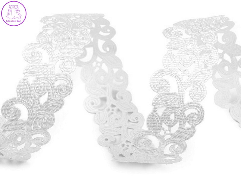 Saténový prýmek šíře 22 mm vysekávaný vzor