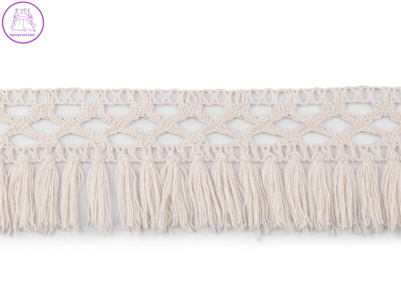 Bavlněné třásně / krajka šíře 55 mm