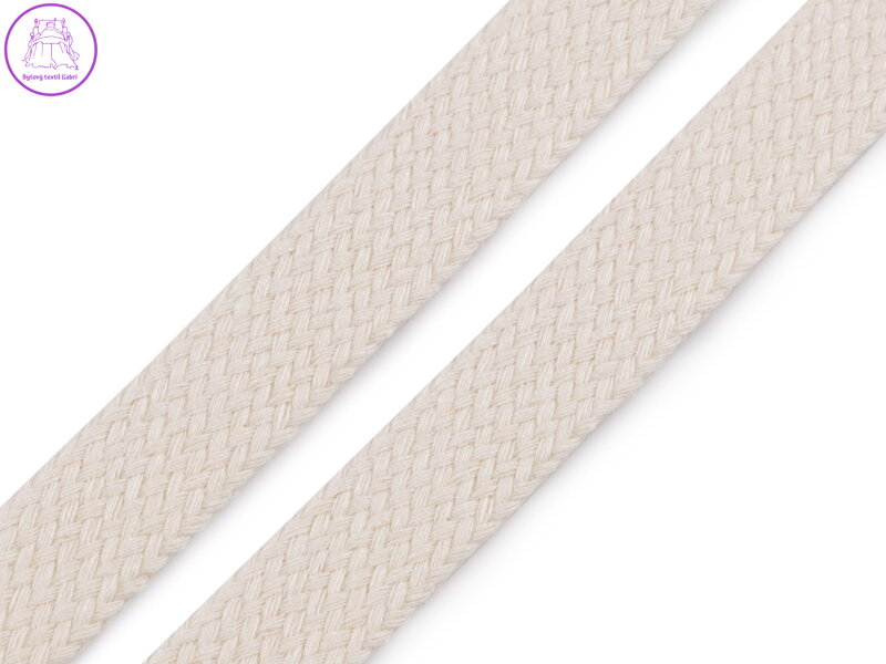 Bavlněná šňůra plochá / dutinka šíře 18 mm