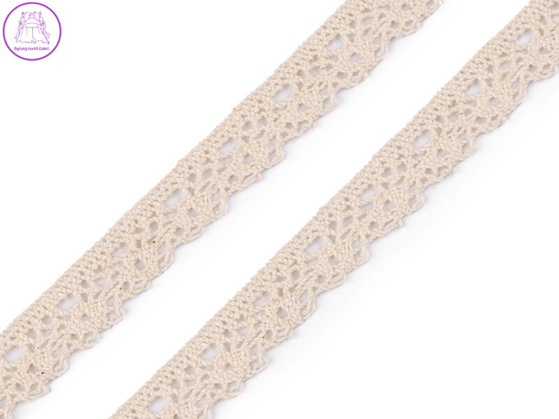 Bavlněná krajka  paličkovaná šíře 15 mm