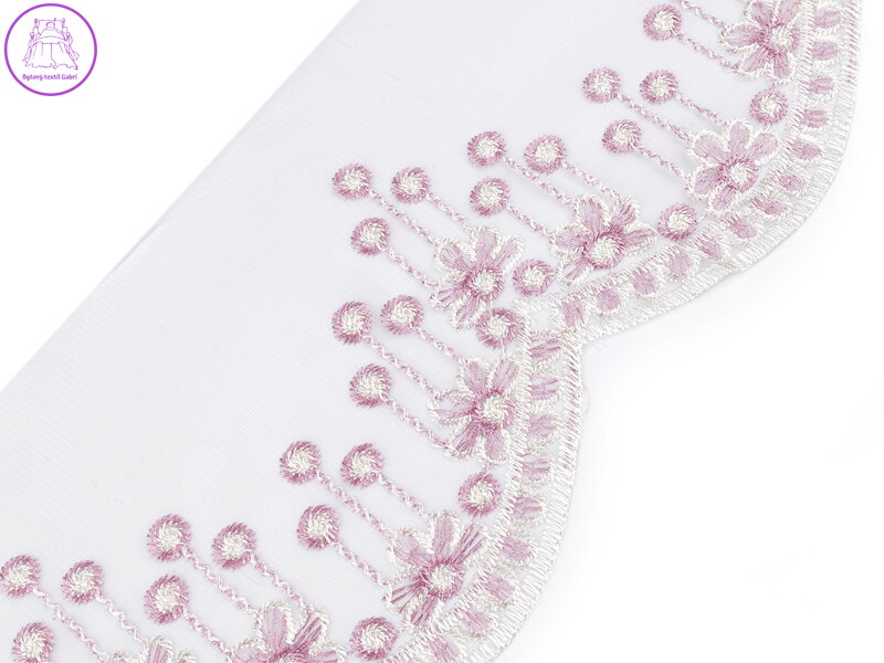 Vyšívaná krajka na monofilu šíře 18 cm Vyšívaná krajka na monofilu šíře 18 cm