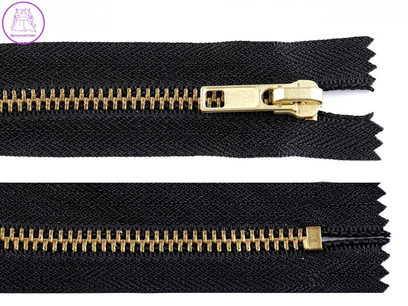 Kovový / mosazný zip šíře 6 mm délka 14 cm Kovový / mosazný zip šíře 6 mm délka 14 cm