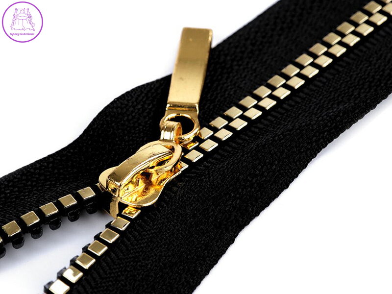 Kostěný zip šíře 5 mm délka 80 cm čtvercové zuby Kostěný zip šíře 5 mm délka 80 cm čtvercové zuby