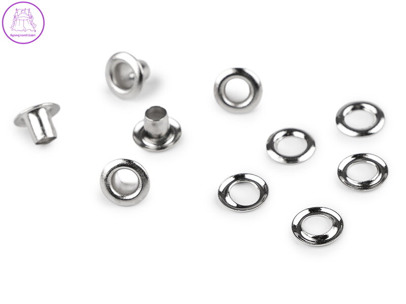 Průchodky s podložkou vnitřní Ø4 mm / vnější Ø7,5 mm na silnější látky