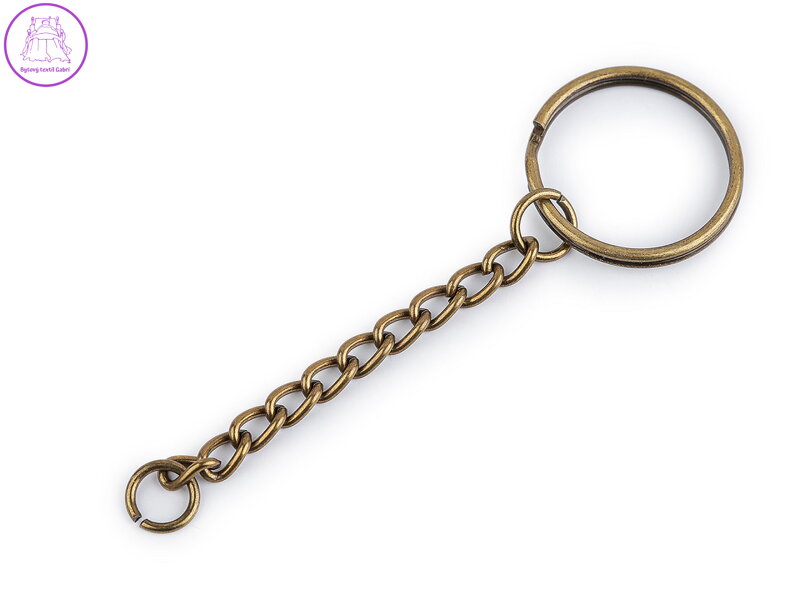 Kroužek na klíče Ø25 mm s řetízkem