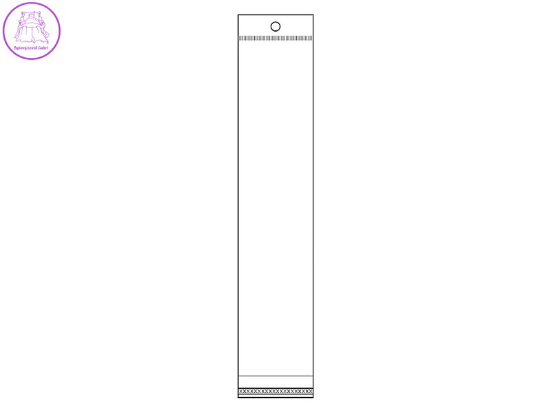PP sáček s lepicí klopou a závěsem 5x25,5 cm PP sáček s lepicí klopou a závěsem 5x25,5 cm