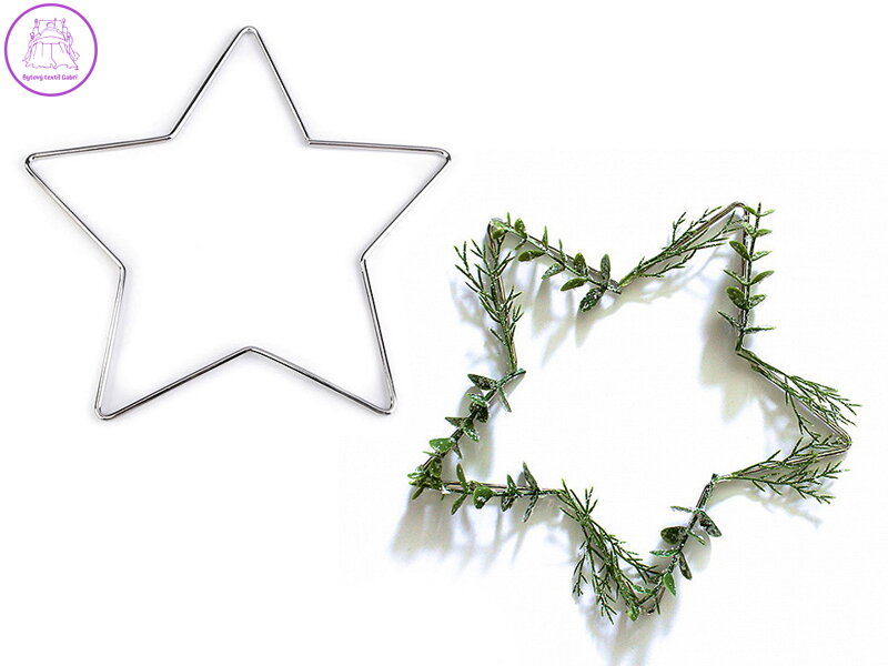 Kovová hvězda vánoční pro tvoření a lapače snů Ø20 cm