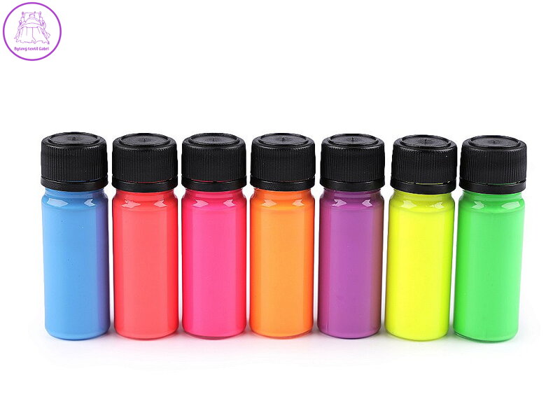 Sada barev na textil Art e Miss; na světlý textil, svítící ve tmě, neon