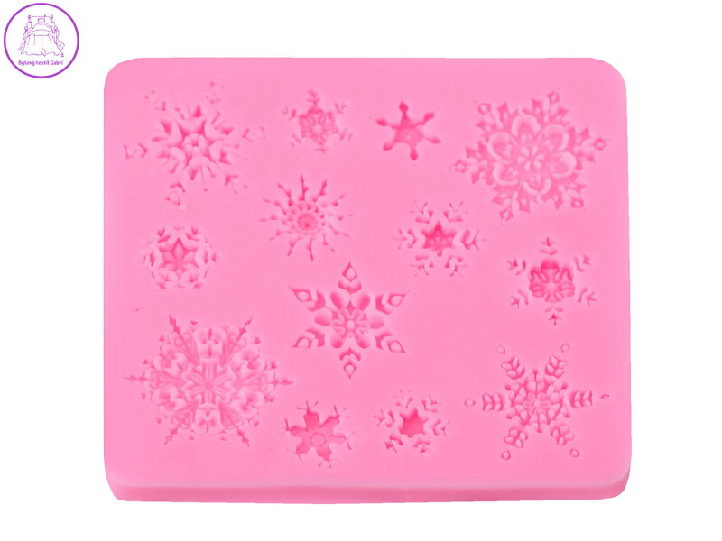 Silikonová forma vločky, vánoční motivy