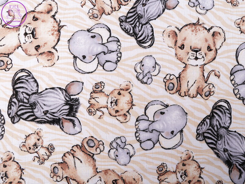 Bavlněná plenkovina / mušelín safari zvířátka