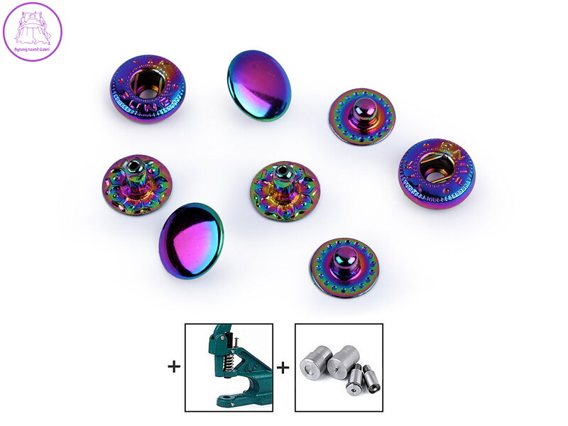 Kovové druky Ø10 mm duhové Kovové druky Ø10 mm duhové