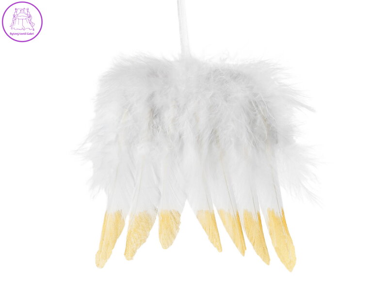 Dekorace andělská křídla s metalickým efektem