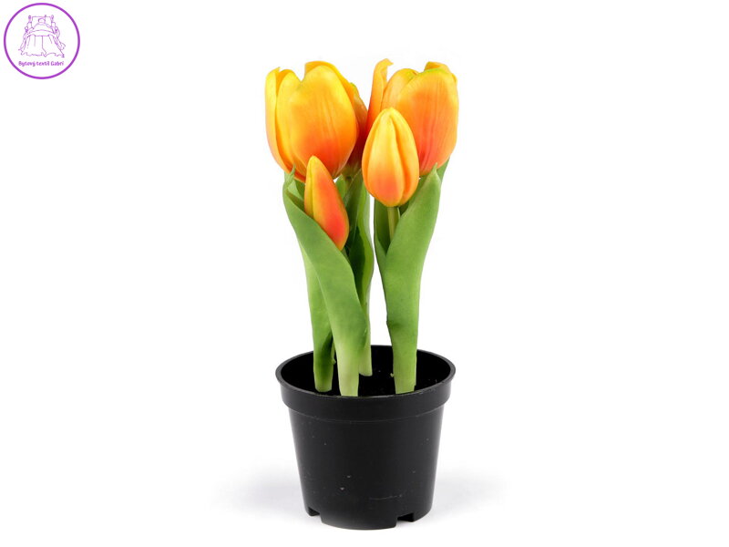 Umělé tulipány v květináči