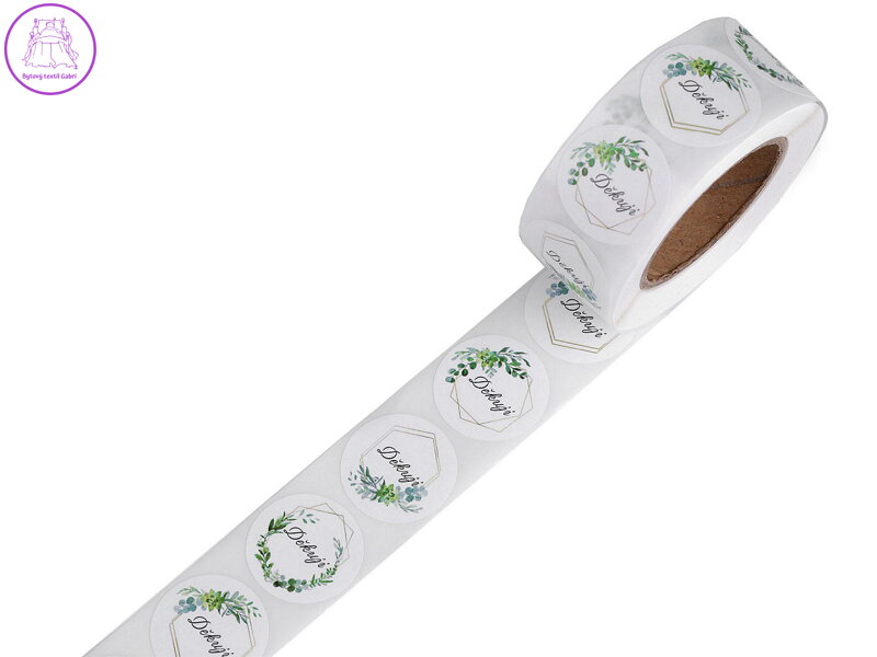 Papírové samolepky Děkuji Ø25 mm