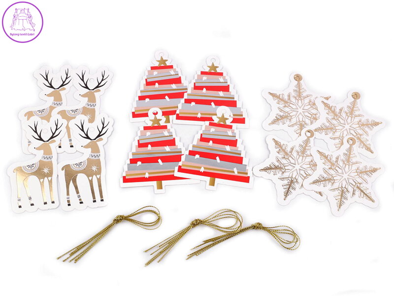 Vánoční papírová visačka / jmenovka na dárky