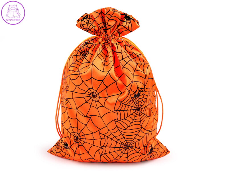 Dárkový pytlík pavučina / Halloween 20x31 cm saténový Dárkový pytlík pavučina / Halloween 20x31 cm saténový