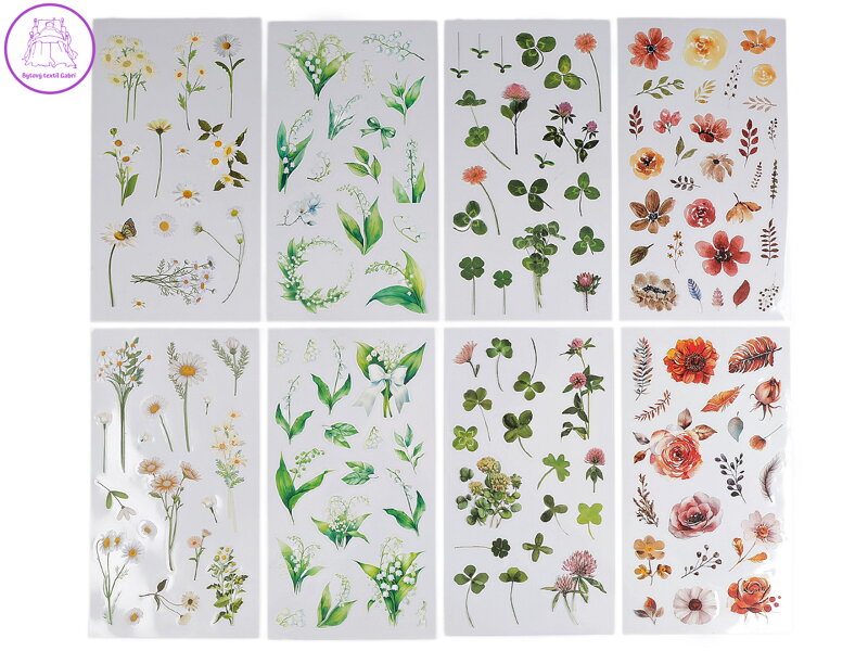 Průhledné samolepky květin a rostlin Průhledné samolepky květin a rostlin