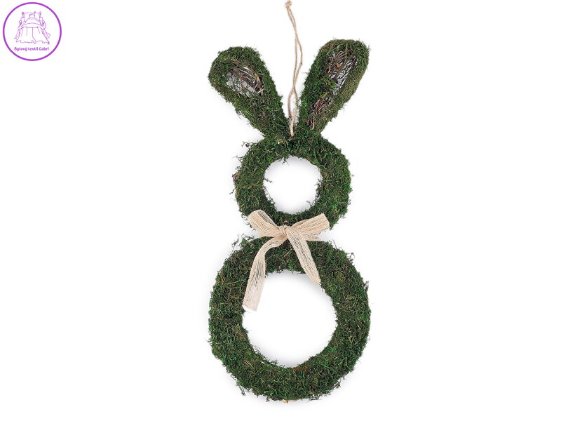 Velikonoční zajíček z proutí a mechu k zavěšení a k dalšímu dotvoření