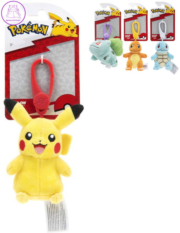 ORBICO PLYŠ Přívěšek na klíče postavička Pokémon klíčenka 4 druhy