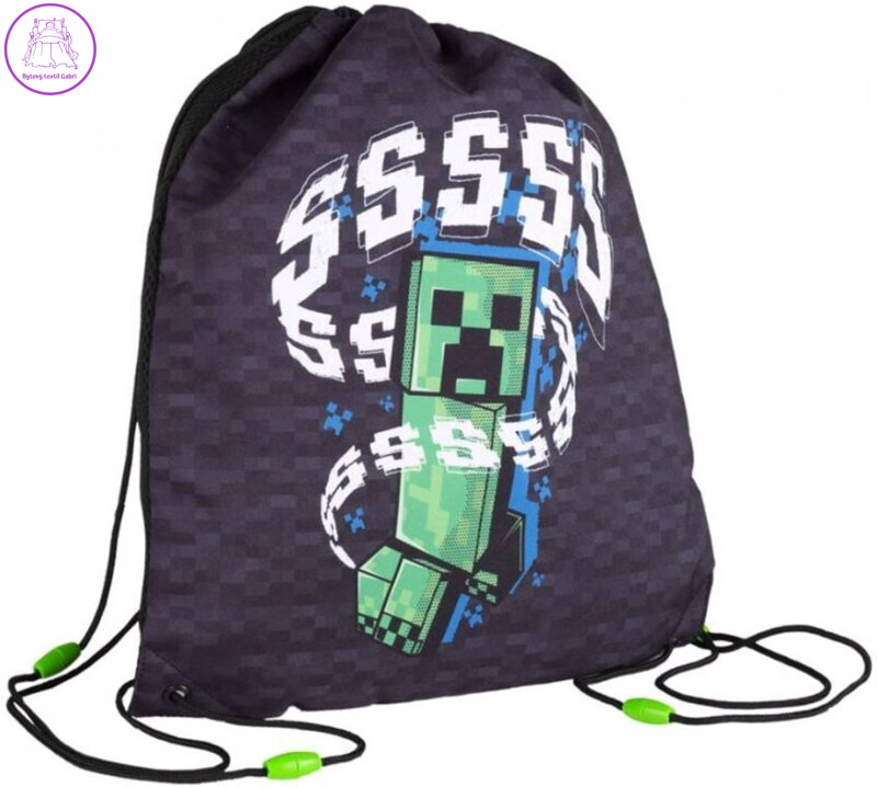Batoh dětský stahovací 31x36cm sportovní vak na záda Minecraft Creeper