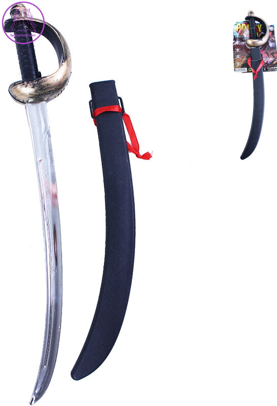 Šavle pirátská 60cm meč dětský plastový v pouzdrře Šavle pirátská 60cm meč dětský plastový v pouzdrře