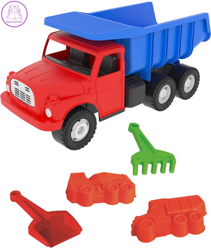 DINO Tatra T148 klasické nákladní auto 30cm modročervená + pískový set 5ks