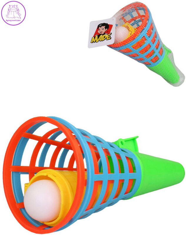 Hra Chyť míček catchball barevný set 2 košíky s míčkem plast
