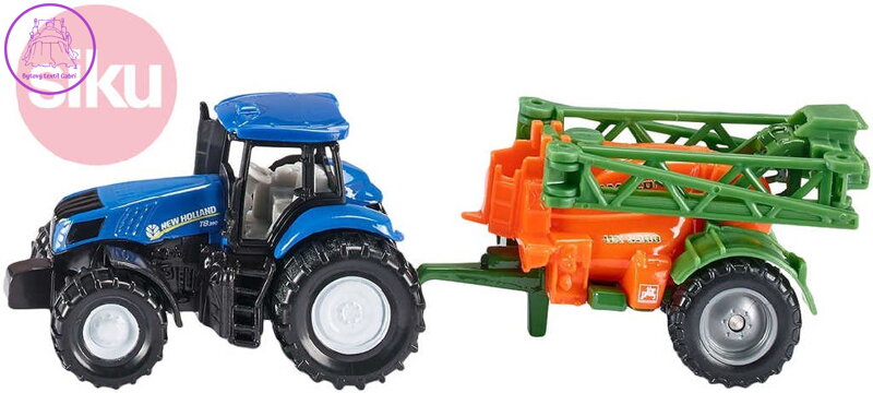 SIKU Model traktor s přívěsem na rozprašování hnojiva 1:87 kov