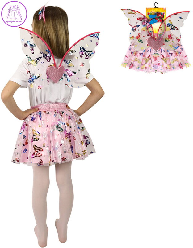 KARNEVAL Šaty Motýl tutu sukýnka set s doplňky 3-7 let (104-146cm) *KOSTÝM*