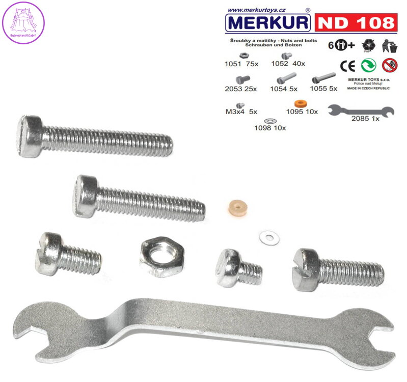MERKUR ND108 šroubky a matičky * KOVOVÁ STAVEBNICE * Náhradní díl