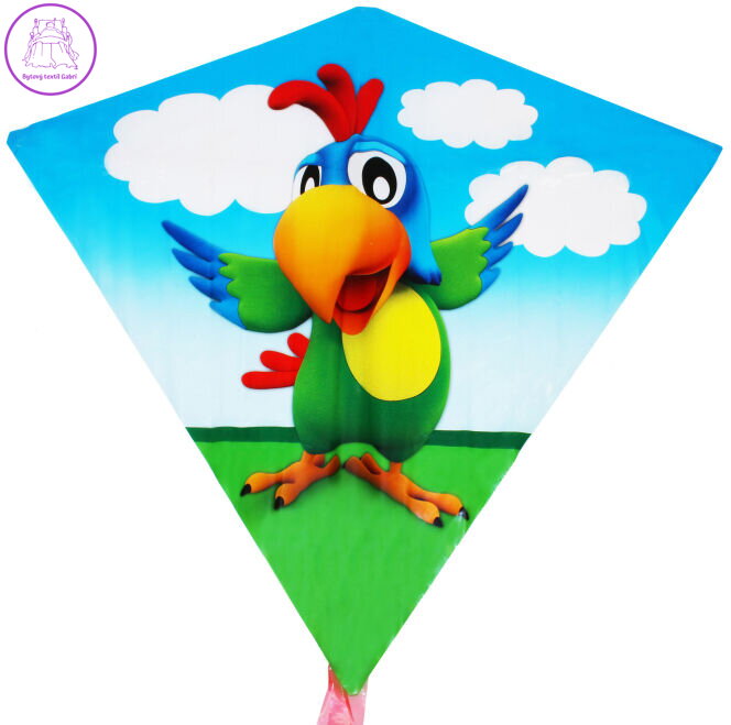 Drak létající papoušek Wiktor 68x73cm diamant plastový