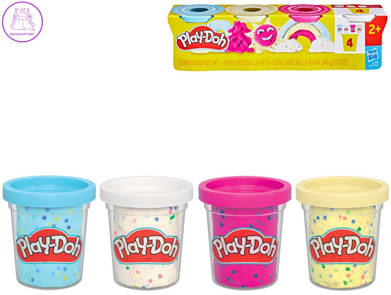 HASBRO PLAY-DOH Modelína kreativní sada 4 kelímky s konfetami 340g