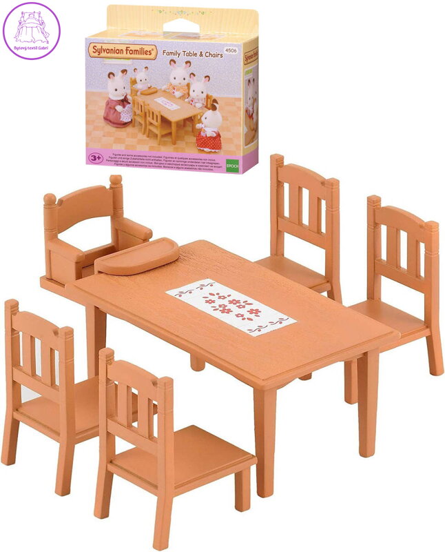 Sylvanian Families jídelní stůl + 5 židliček nábytek doplněk k herním sadám