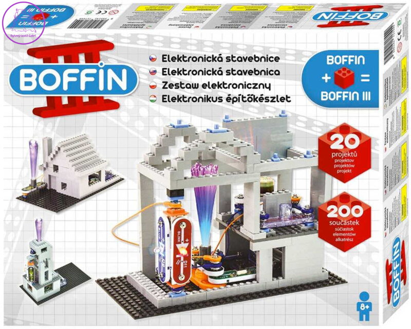 Boffin III. BRICKS 20 projektů 200 součástek na baterie elektronická STAVEBNICE