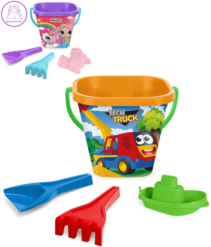 WADER Baby set na písek kyblík se 2 nástroji a doplňkem 2 druhy