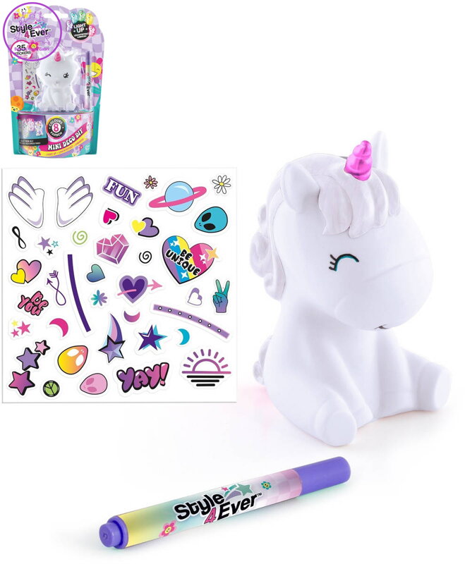Style4Ever Figurka Mini Deco set se samolepkami na baterie Světlo 12 druhů