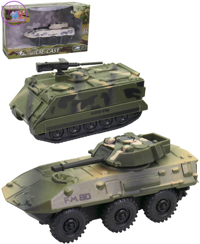 Tank kovový model zpětný chod vojenská technika 3 druhy